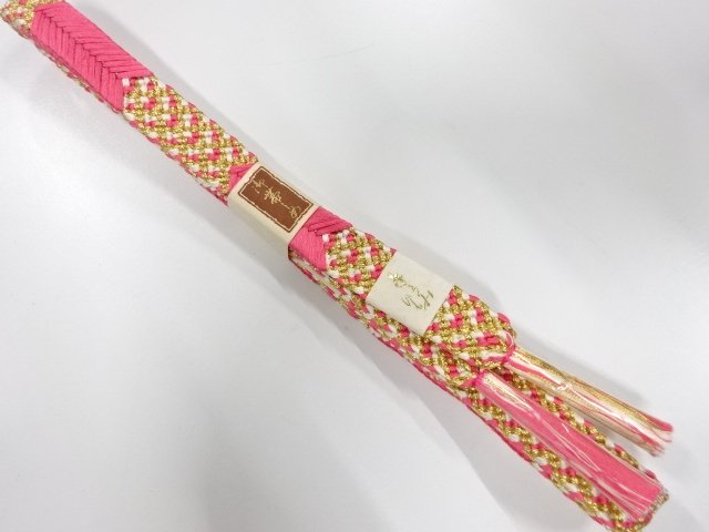 JAPANESE KIMONO / UNUSED HAND-TIED OBIJIME